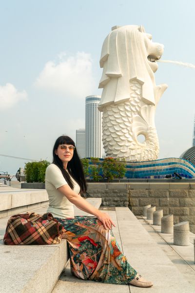 Anna — Professional photoshoot at Merlion Park · 1 w ago — photo by Amelia Yuliana Binte Jamil, Smiler