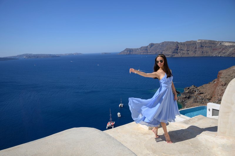 Photoshoot in Santorini by Shaqayeq Farhang