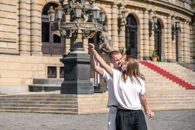 Professional photoshoot at Prague old town in Prague — photo by Vania Pravica, Smiler