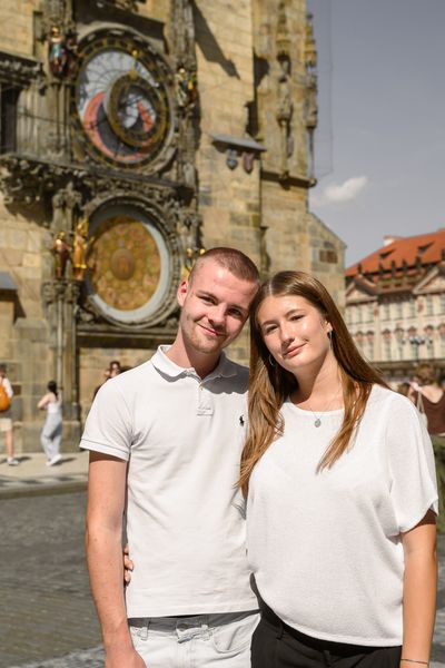 Professional photoshoot at Prague old town in Prague — photo by Vania Pravica, Smiler