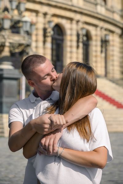 Professional photoshoot at Prague old town in Prague — photo by Vania Pravica, Smiler