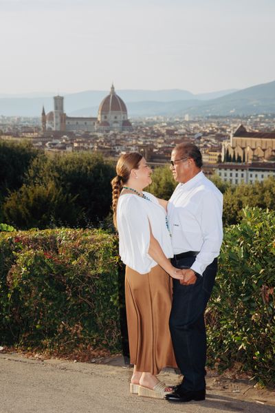 Professional photoshoot at Piazzale Michelangelo in Florence — photo by Viktoria Photo, Smiler
