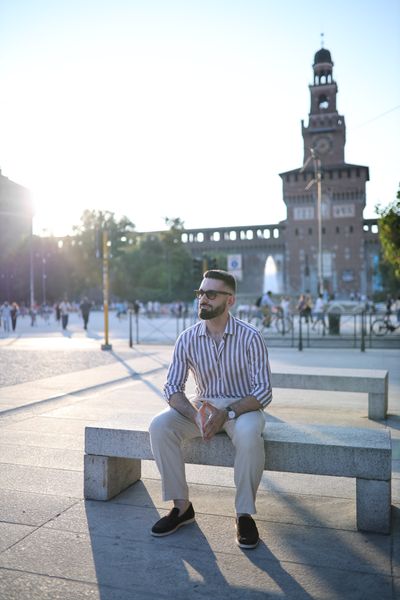 Photoshoot at Sforzesco Castle, Milan in Milan — photo by Kseniia Vasileva, Smiler