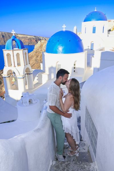 Pelletier — Professional photoshoot at Oia Village · 5 days ago — photo by G Antoniou, Smiler